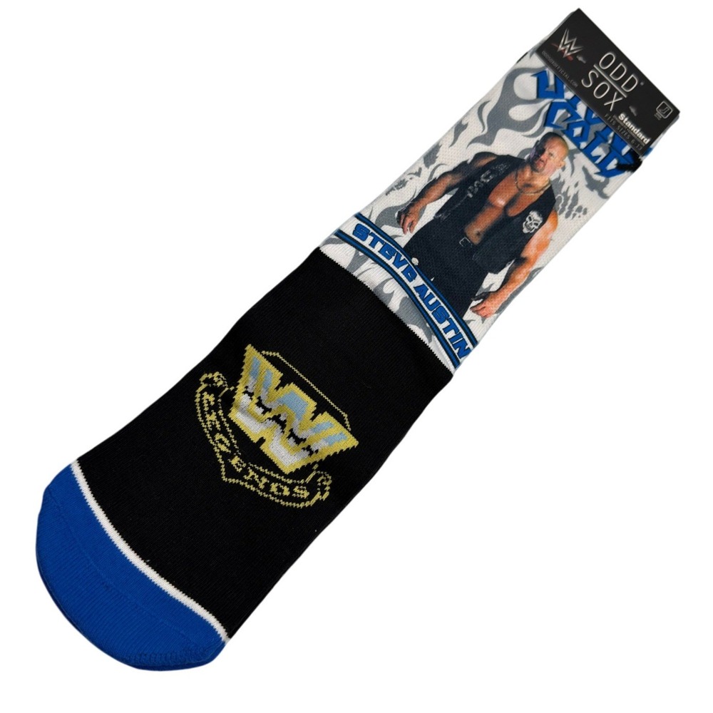 WWE Stone Cold Steve Austin Odd Sox Crew Socks Mens Size 6-13 Wrestling Legends
